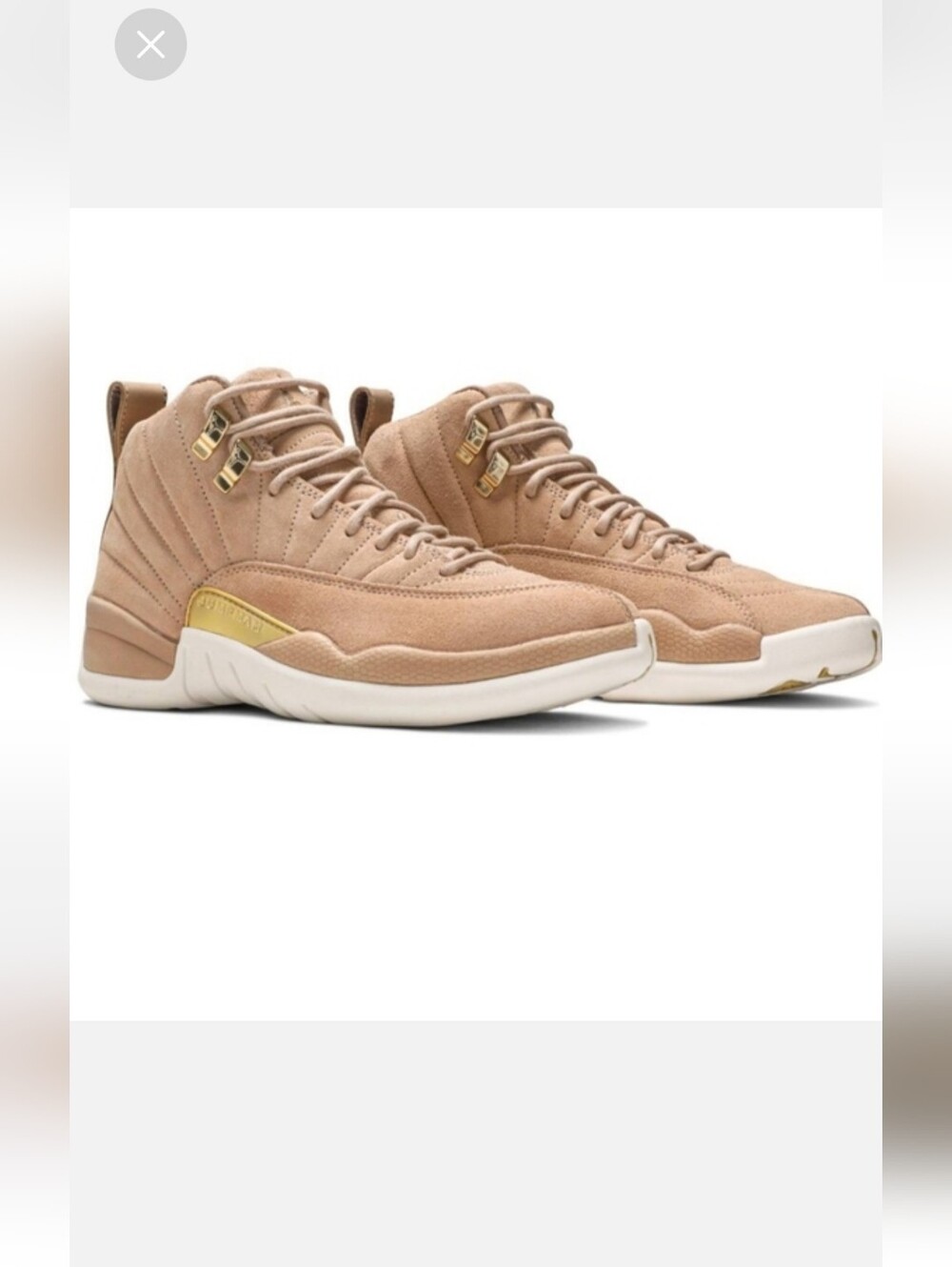 Women's Nike Air Jordan 12 Retro Tan, Gold And White Sneakers